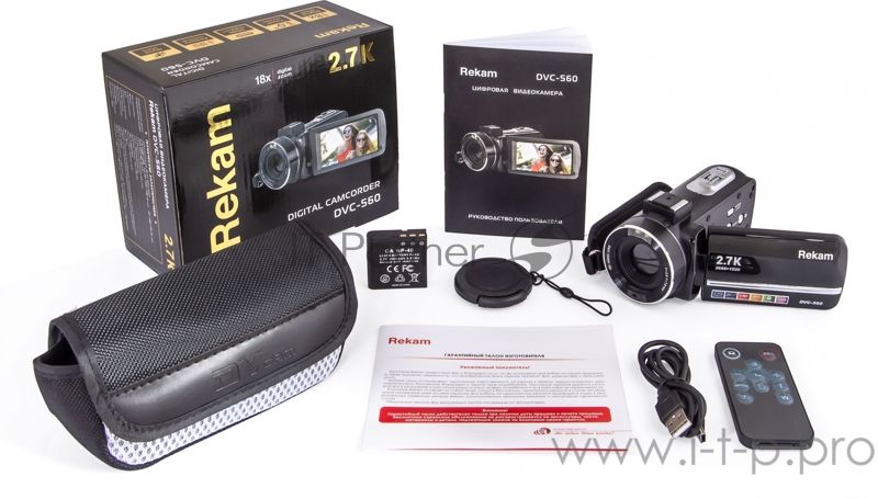 Видеокамера Rekam DVC-560 черный IS el 3" 1080p SDHC+MMC Flash/Flash
