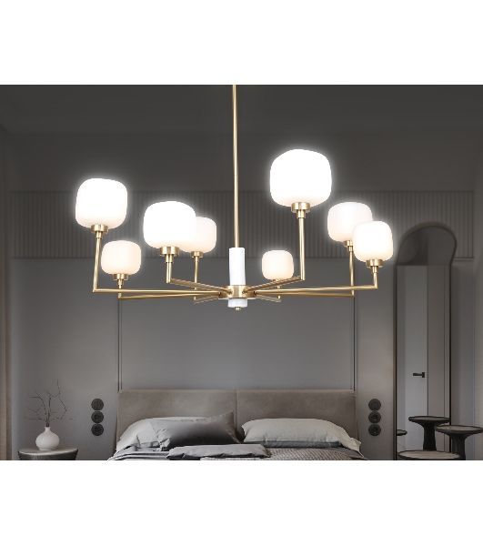 Люстра Ambrella light LH53017/8 BS/FR латунь/белый матовый G9*8 max 40W D830*680