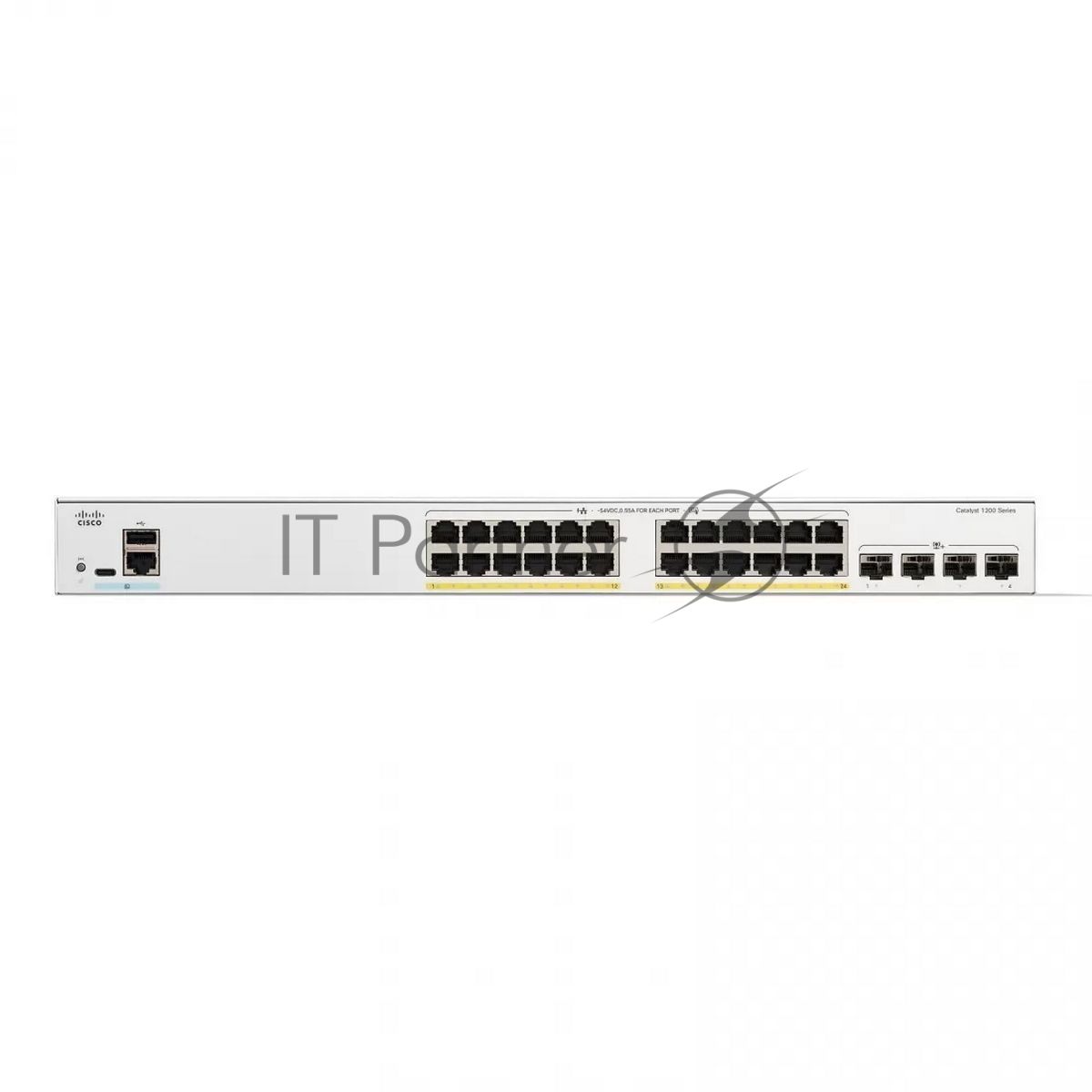 Коммутатор Cisco Catalyst C1200-24P-4X, 24×1 Гбит/с + 4×10 Гбит/с SFP+, управляемый