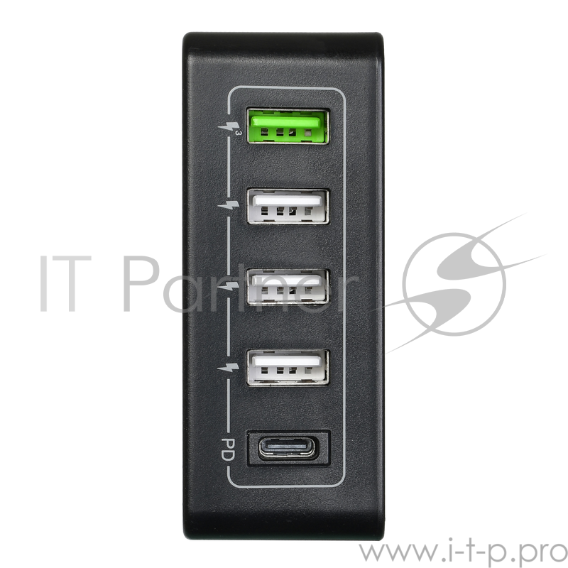 Сетевое зарядное устройство ACD-P605U-V1B 60Вт, 5xUSB 1PD+1QC+3Smart, 3.6~20В/3А RTL