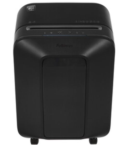 Шредер Fellowes PowerShred LX200 черный (секр.P-4)/перекрестный/12лист./22лтр./скрепки/скобы/пл.карты
