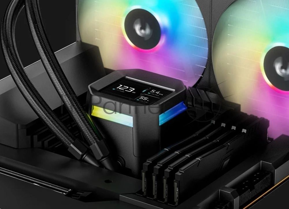 Кулер с водяным охлаждением Deepcool LM420 ARGB Soc-AM5/AM4/1200/1700/1851 черный 4-pin 25.2dB Al LCD 2176gr Ret (R-LM420-BKDMMC-1)