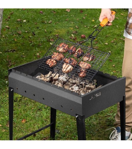 Мангал Palisad Camping сварной, 605х375х138/640 мм, сталь 2 мм