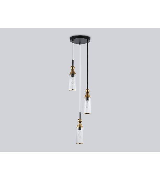 Светильник Ambrella light LH55252/3 BK/BS/CL черный/латунь/прозрачный E14*3 max 40W D230*1200