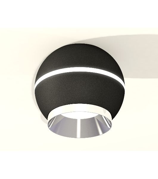 Светильник Ambrella Light XS1102011 SBK/PSL черный песок/серебро полированное MR16 GU5.3 LED 3W 4200K (C1102, N7032)