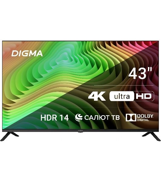 Телевизор Digma 43" DM-LED43UBB40 черный LED UHD 60Hz Салют ТВ