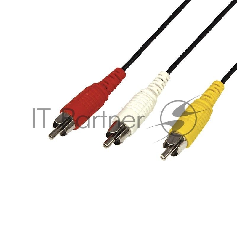Шнур Rexant 3 RCA - 3 RCA, 7 м, черный (10 шт./уп.)