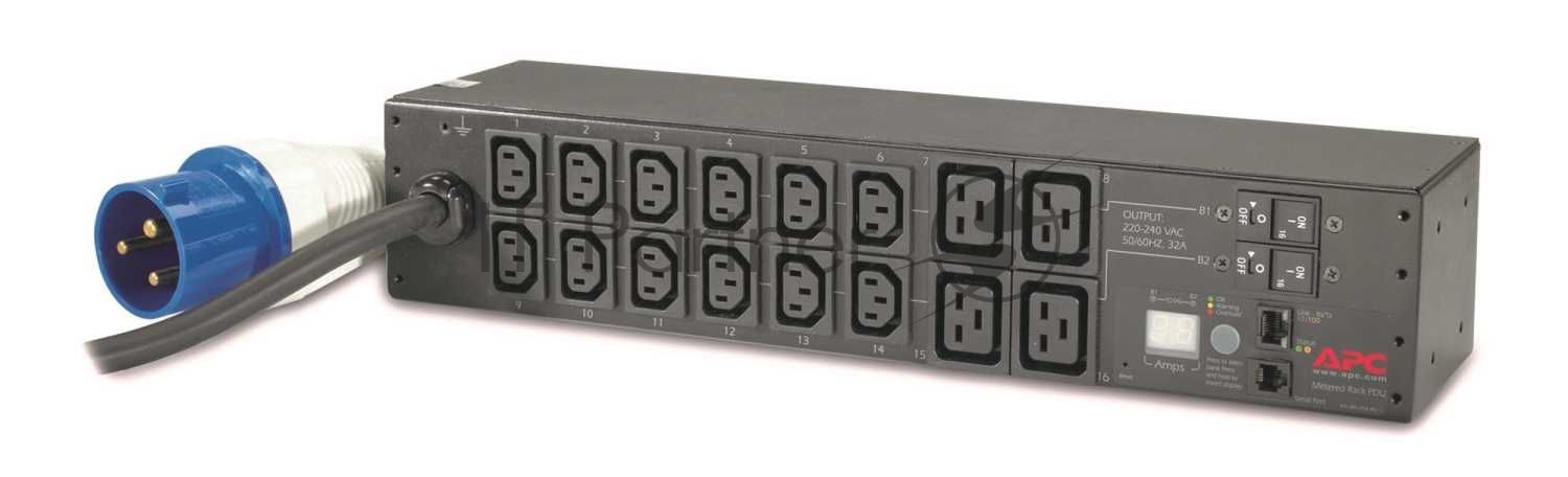 Блок распределения питания APC Rack PDU, Metered, 2U, 32A, 230V, (12) C13 & (4) C19