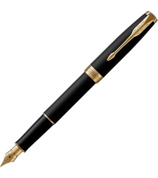 Ручка перьевая Parker Sonnet Core F528 (CW1931516) Matte Black GT F сталь нержавеющая, подарочная коробка