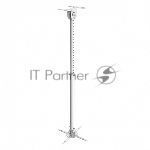 Универсальный потолочный комплект Wize WPD-W состоящий из крепления+штанги 82-141 cм+площадки к потолку для проектора, макс. расст.между крепежными отв. 370 мм, наклон +/-15°, поворот +/-15°, вращение 360°, до 12 кг, белый, рознич. упаковка