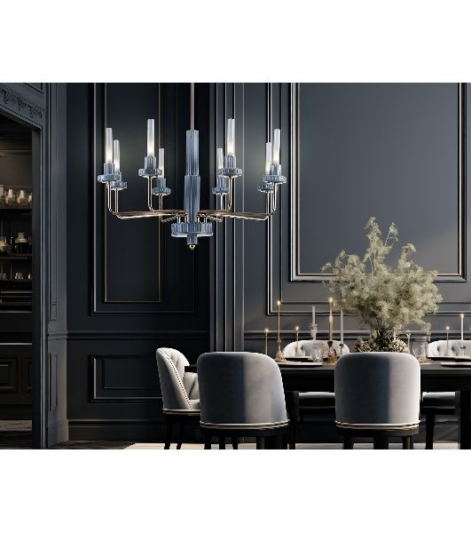 Люстра Ambrella light LH53126/8 GD/WH/GB золото/белый/серо-синий 13W 3000K D720*1120