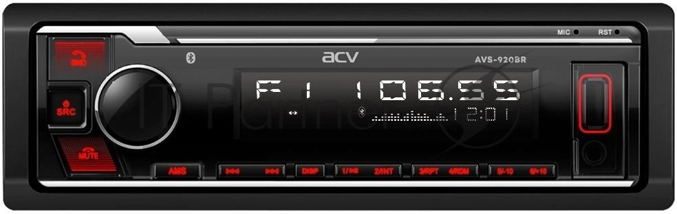 Автомагнитола ACV AVS-920BR, 1 DIN, Bluetooth, USB Type-A, AUX