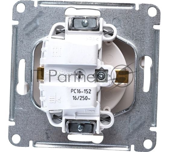 Механизм розетки 1-м СП W59 16А защ. шторки с заземл. белый SchE RS16-152-1-86