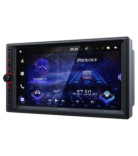 Автомагнитола Prology MPA-220 DSP, 2 DIN, 7", Android 10, Bluetooth, USB Type-A, AUX, GPS, 4G, пульт ДУ
