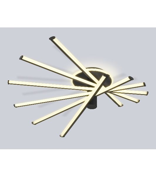 Потолочный светодиодный светильник Ambrella light FL6232 BK черный 96W 3000K-6400K 605*605*200 (ПДУ ИК)