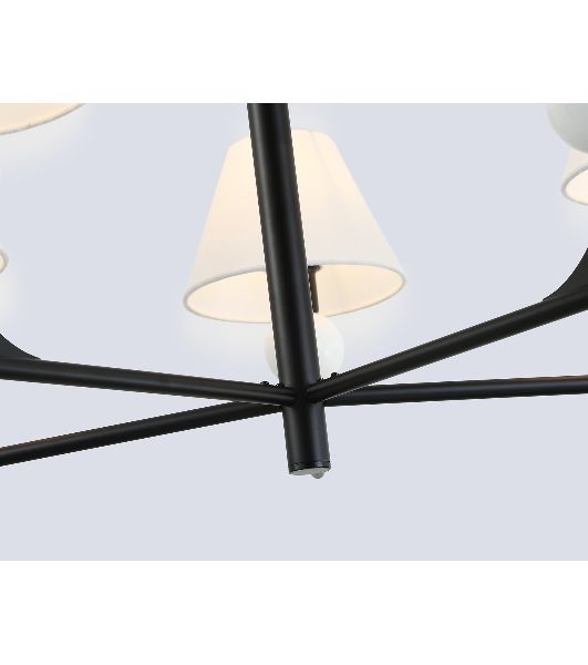Люстра Ambrella light LH75153/5 BK/FR черный/белый матовый E14*5 max 40W D730*580