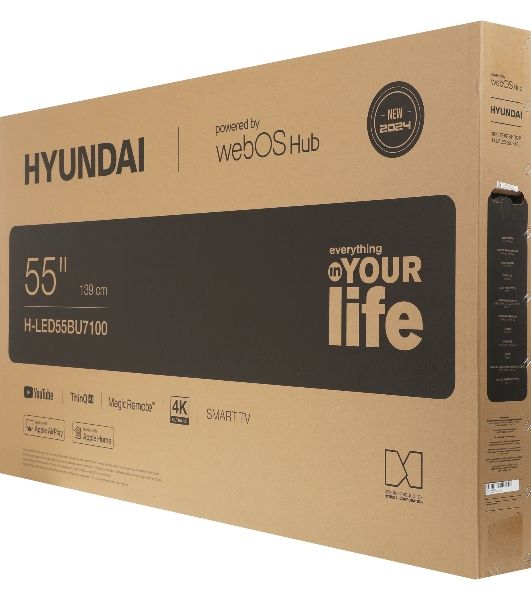 Телевизор Hyundai 55" H-LED55BU7100 серый LED UHD 60Hz WebOS