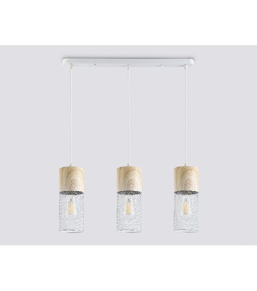 Светильник Ambrella light TR8499/3 WH/WD белый/дерево E27/3 max 60W 550*100*1000
