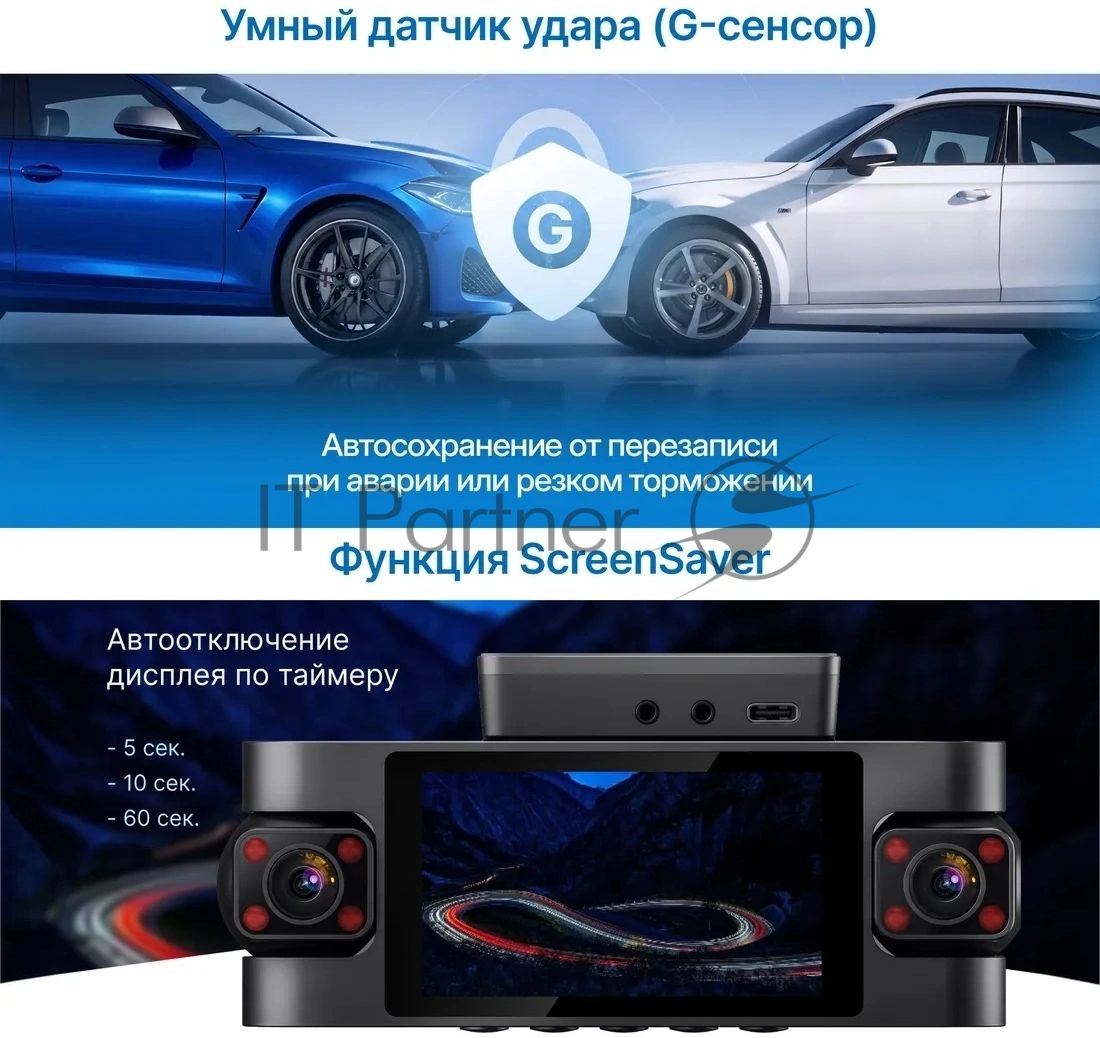 Видеорегистратор TrendVision Proof 360 GPS Ultra черный 2Mpix 2160x3840 2160p 150гр. GPS SigmaStar SSC8838G