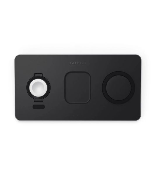 Беспроводное зарядное устройство Satechi ST-X3TWCPM Trio Wireless Charging Pad для телефона, часов и наушников серый космос