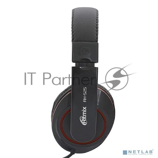 Проводные наушники Ritmix RH-525 черный, накладные, Jack 3.5 мм, складная конструкция