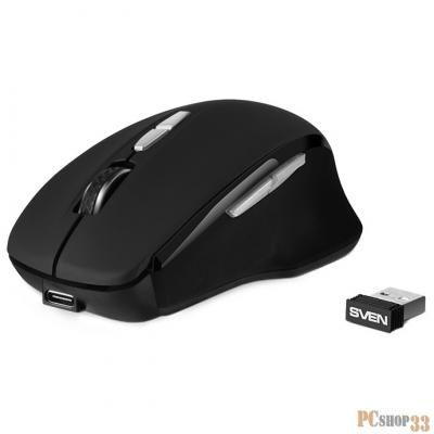 Мышь беспроводная SVEN RX-590SW черный, 1600 dpi, радиоканал, Bluetooth, USB, кнопки - 7