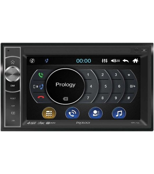 Автомагнитола Prology MPV-120, 2 DIN, 6.2", Bluetooth, USB Type-A, AUX, пульт ДУ