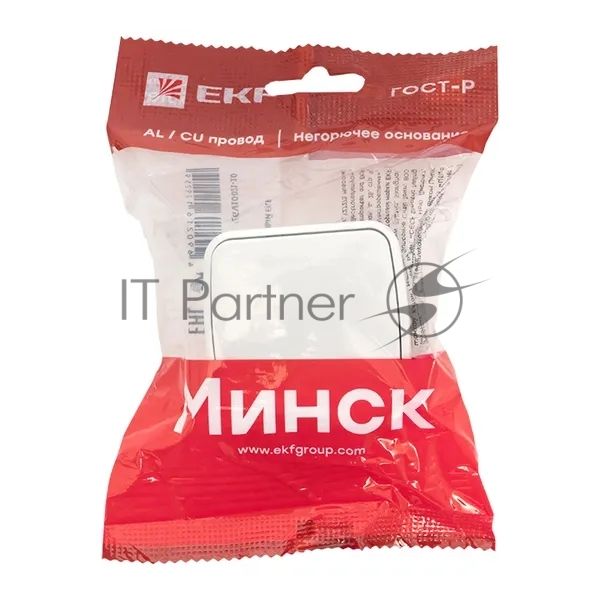 Выключатель EKF Basic Минск EGV10-021-10 1-клавишный ОП 10А белый