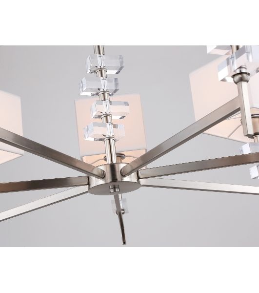 Люстра Ambrella light LH71323/7 SN/WH никель/белый E14/7 max 40W D860*850