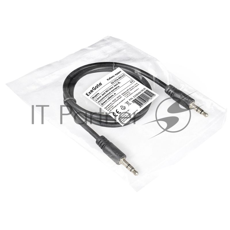 Кабель аудио Exegate EX284941RUS EX-CCA-404-0.5 (3.5mm Jack M/3.5mm Jack M, 0,5м, позолоченные контакты)