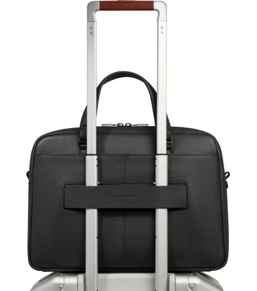 Деловая сумка мужская Piquadro Ael CA6920S142/N с отделением для ноутбука 14" черная натур.кожа