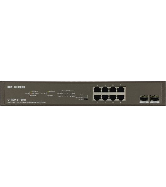 Коммутатор неуправляемый IP-COM G1110P-8-150W Ethernet 8GE+2SFP С 8-Портовым PoE