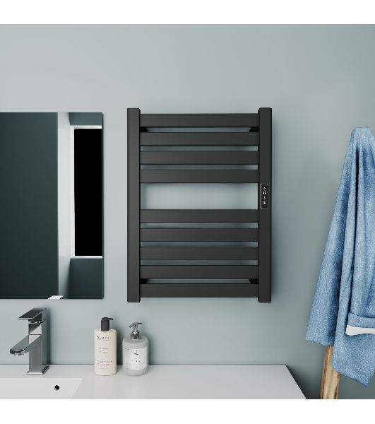 Полотенцесушитель дизайнерский электрический BAU Elite Elegant Black 60х45, подключение справа, черн