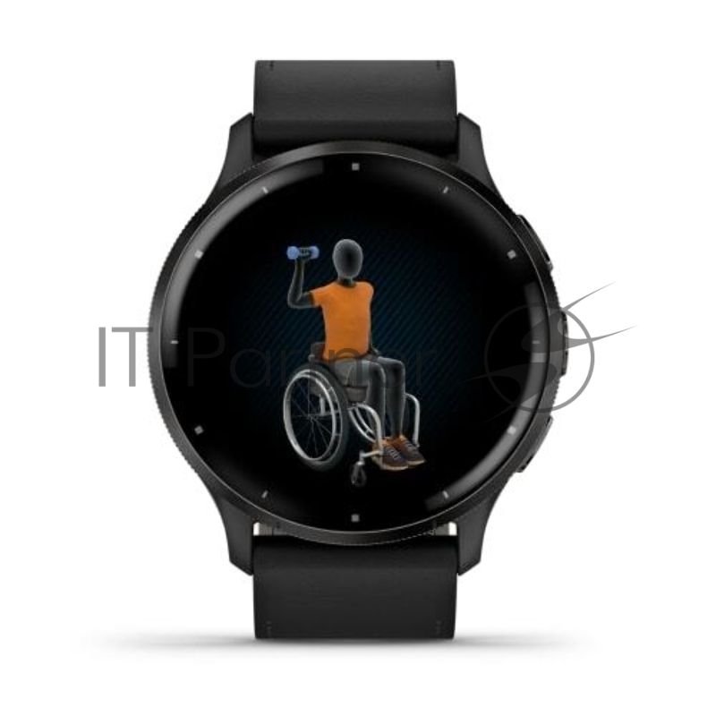 Смарт-часы Garmin Venu 3 черный, кожаный ремешок 45мм