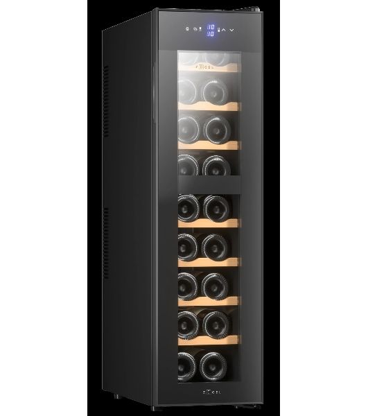Винный шкаф ZÜGEL ZTWF181DB черный, 49 л, 2 отсека, 18 бут.