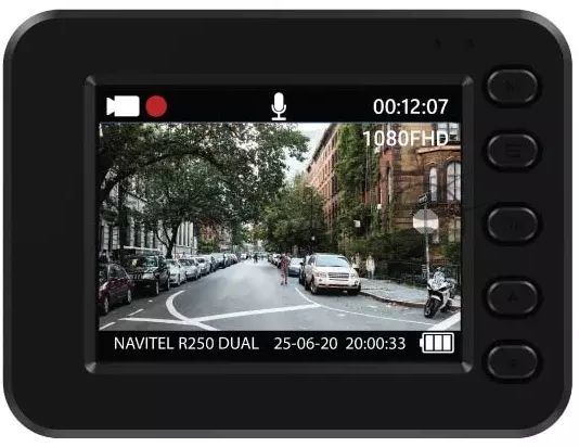Видеорегистратор Navitel R250 DUAL DVR, 1920x1080, 2", с камерой заднего вида, G-сенсор, датчик движения