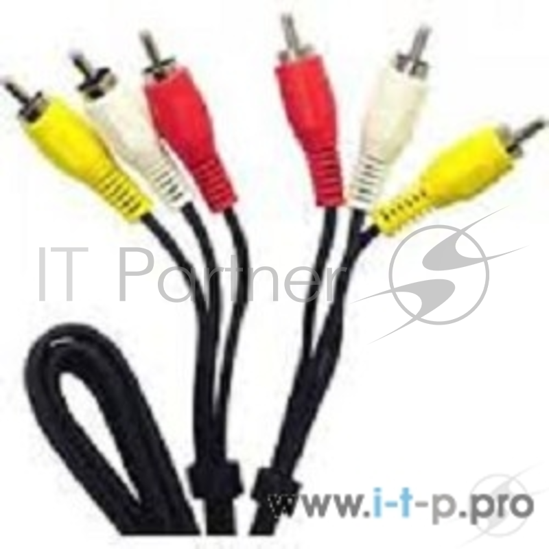 Шнур Rexant 3 RCA - 3 RCA, 1.5 м, черный (10 шт./уп.)