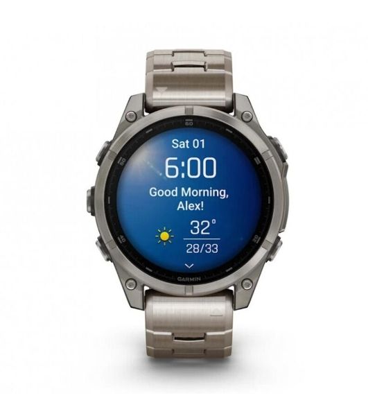 Умные часы Garmin Fenix 8 1.4" AMOLED, Wi-Fi, Bluetooth, NFC, 100м, титановый серый / титановый