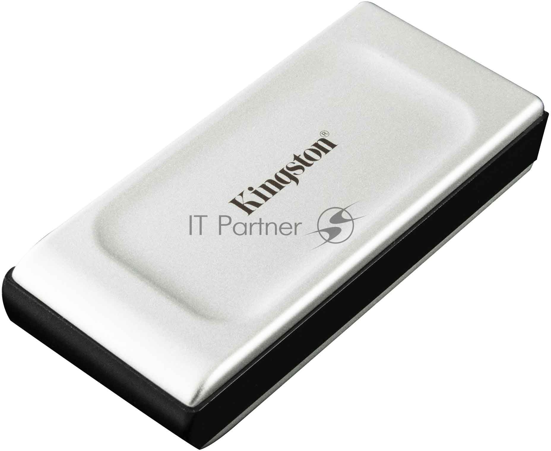 Внешний SSD Kingston XS2000, 2TB, USB 3.2 Gen 2x2 Type-C, R/W 2000/2000, серебристый