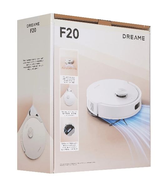 Робот-пылесос Dreame F20 белый, 3200 мА·ч Li-Ion, уборка влажная/сухая, пылесборник контейнер 0.4 л