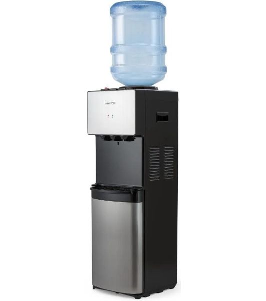 Кулер для воды Hotfrost V400BS, верхняя загрузка, нагрев 90 °С, охлаждение 10 °С, серебристый/черный