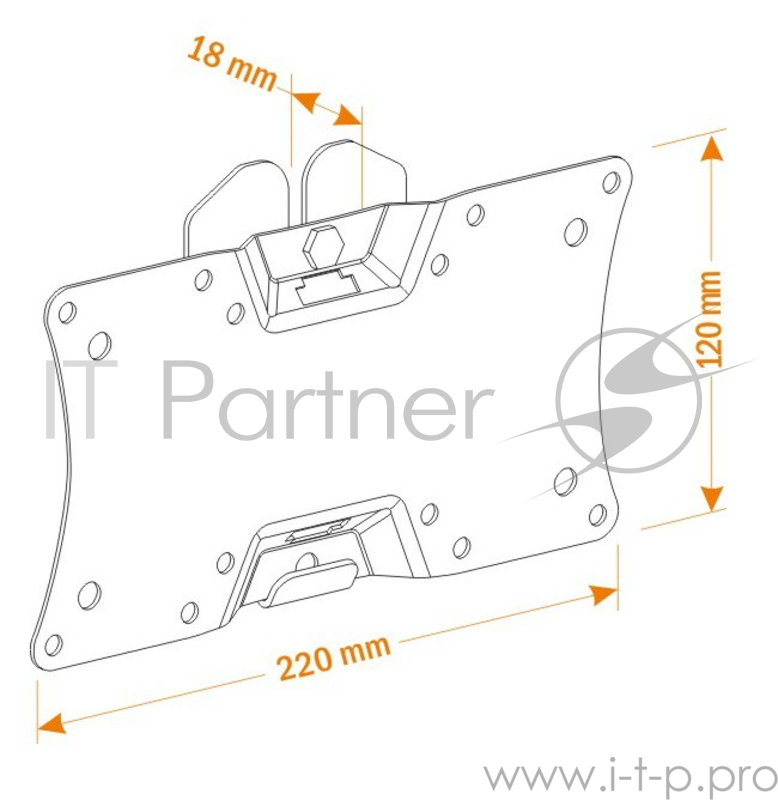 Кронштейн для телевизора Holder LCDS-5060 черный глянец 19"-32" макс.30кг настенный фиксированный