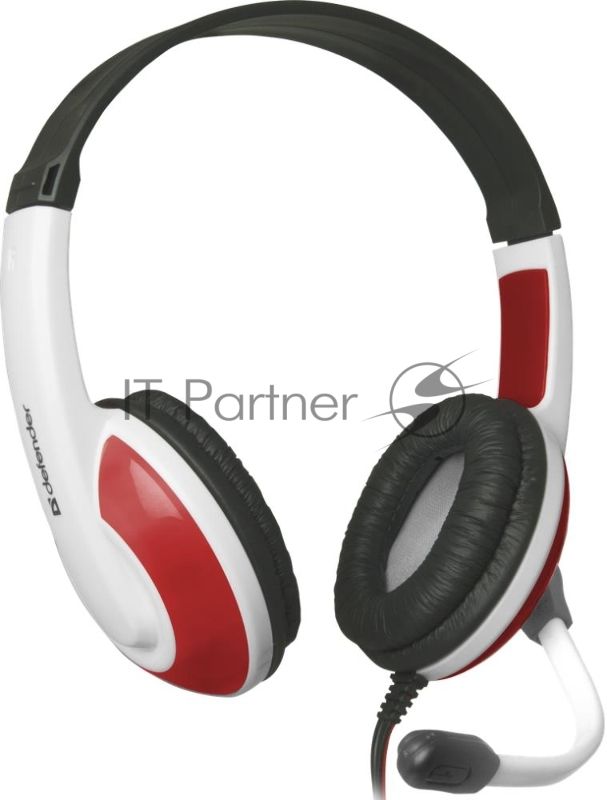 Наушники Defender Warhead G-120 красный/белый кабель 2 м