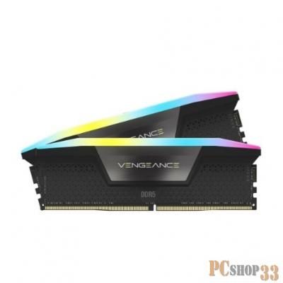 Оперативная память Corsair Vengeance RGb, DDR5, 32Gb (2x16 Gb), 5600 MHz, CL40, радиатор, RGb, черный