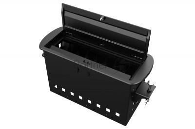 Прямоугольный металлический корпус Wize Pro WRTS-M-8CBOX-B серия M, для модульной системы врезного лючка в стол с убирающейся крышкой для установки до 8 модулей-вставок серии М, черный