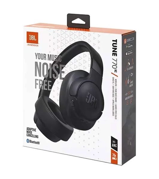 Беспроводные/проводные наушники JBL Tune 770NC черный, полноразмерные, Bluetooth + проводной, адаптивное шумоподавление, до 70 ч