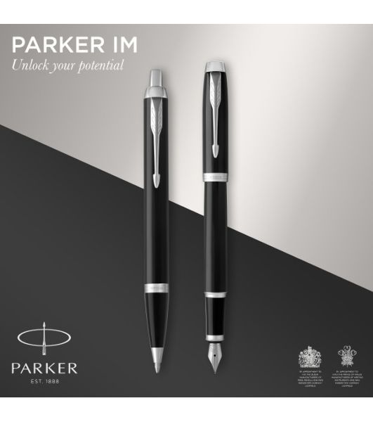 Набор ручек Parker IM Core FK221 (CW2093215) черный CT сталь нержавеющая, подарочная коробка ручка перьевая, ручка шариковая