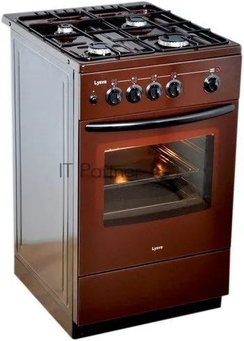 Плита газовая Лысьва ГП 400 МС -2у коричневый, конфорок 4 шт, духовка 57 л, 50 см x 84 см x 60 см