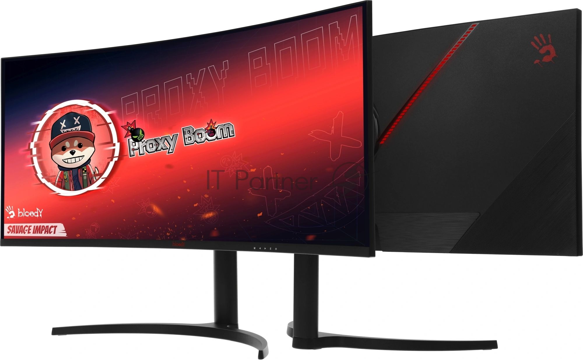 Монитор 34" BLOODY MN340W VA 3440x1440, 180 Гц, 5 мс, 21:9, 300 кд/м², 1xHDMI, DisplayPort, USB Type-C, изогнутый экран, Flicker Free, Low Blue Light, HDR10, черный