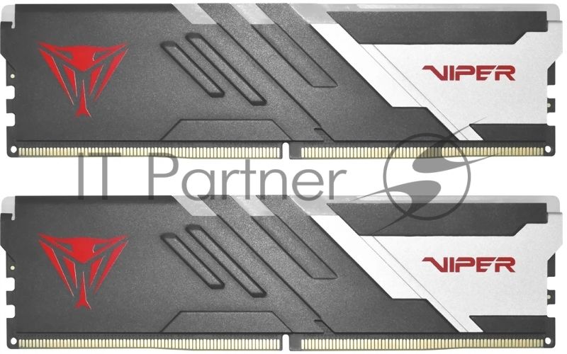 Оперативная память Patriot Memory Viper Venom, DDR5, 64GB (2x32GB), 6000 MHz, CL30, DIMM, с радиаторами, RGB, серебристый/черный